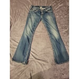 Silver Co. Suki Surplus Bootcut Jeans Womens 31x32 Blue Denim Whiskers